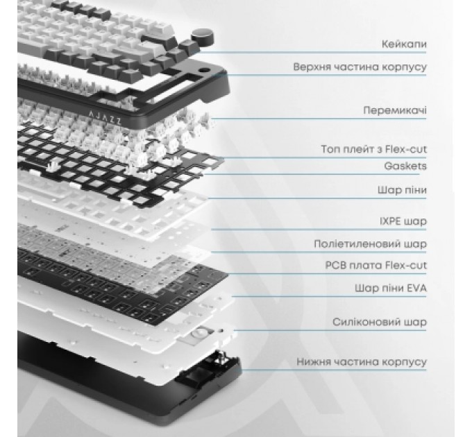Ajazz Клавіатура Ajazz AK820 MAX Flying Fish Switch RGB Wireless/Bluetooth/USB Beige (AK820MAX-FF-R)