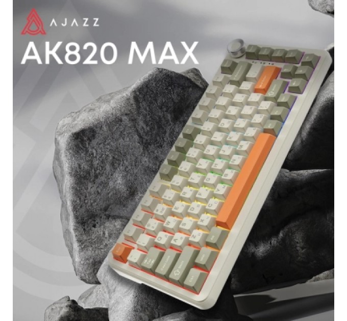 Ajazz Клавіатура Ajazz AK820 MAX Flying Fish Switch RGB Wireless/Bluetooth/USB Beige (AK820MAX-FF-R)