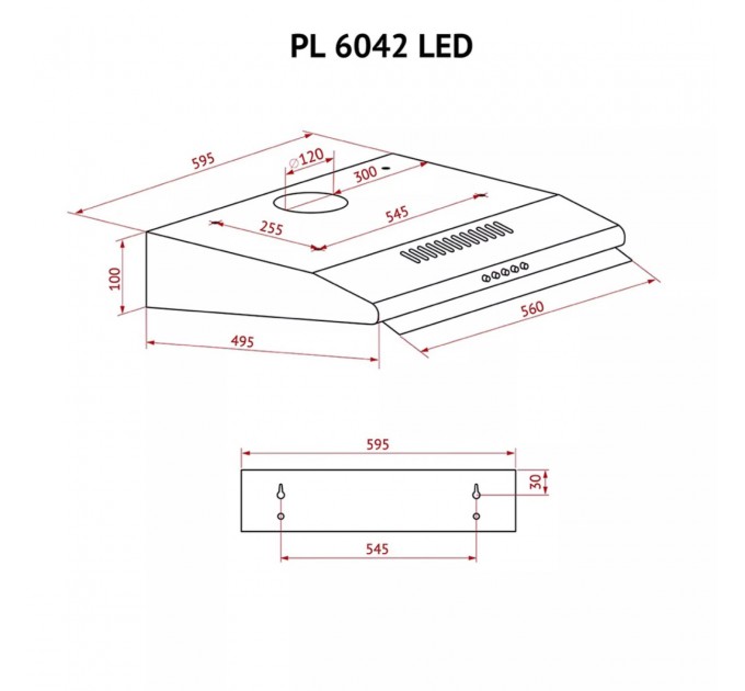 Perfelli Витяжка Perfelli PL 6042 W LED