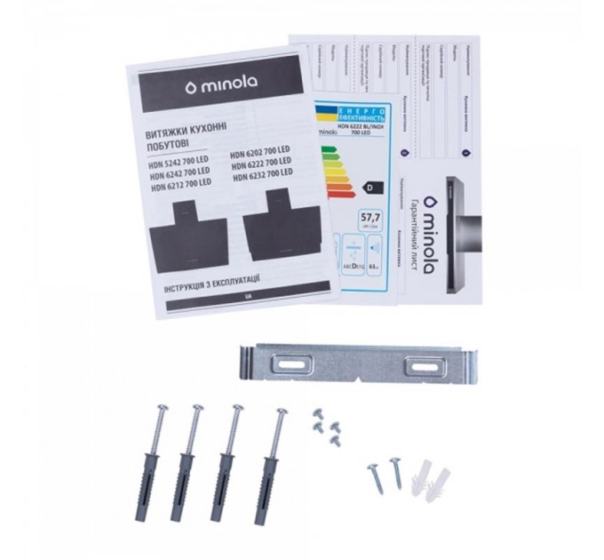 Minola Витяжка Minola HDN 6222 BL/INOX 700 LED