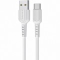 BOROFONE Дата кабель USB 2.0 AM to USB-C 1.0m 2A PVC BX16 white BOROFONE (6957531099468)