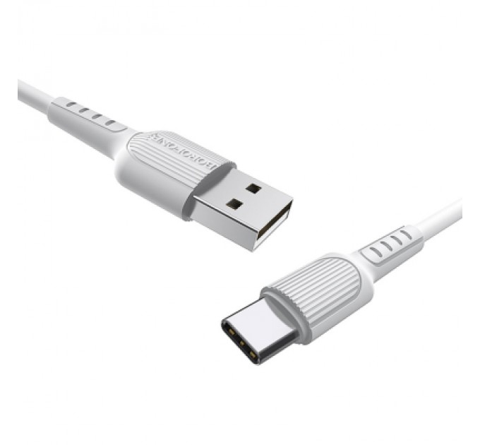 BOROFONE Дата кабель USB 2.0 AM to USB-C 1.0m 2A PVC BX16 white BOROFONE (6957531099468)