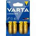 Varta Батарейка Varta AA Longlife LR6 * 4 (04106101414)