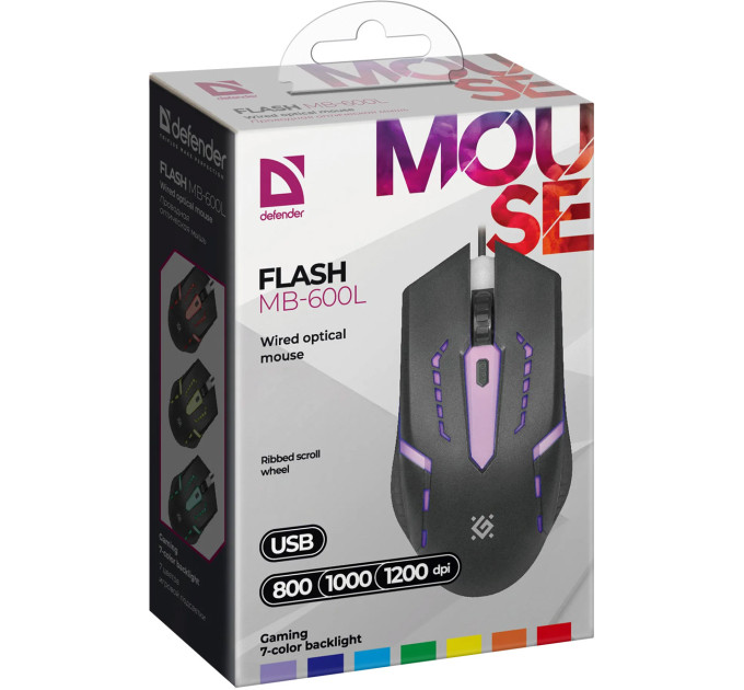 Defender Мишка Defender Flash MB-600L Black (52600)