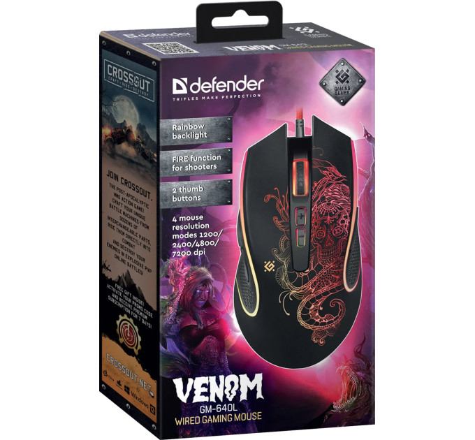 Defender Мишка Defender Venom GM-640L Black (52640)