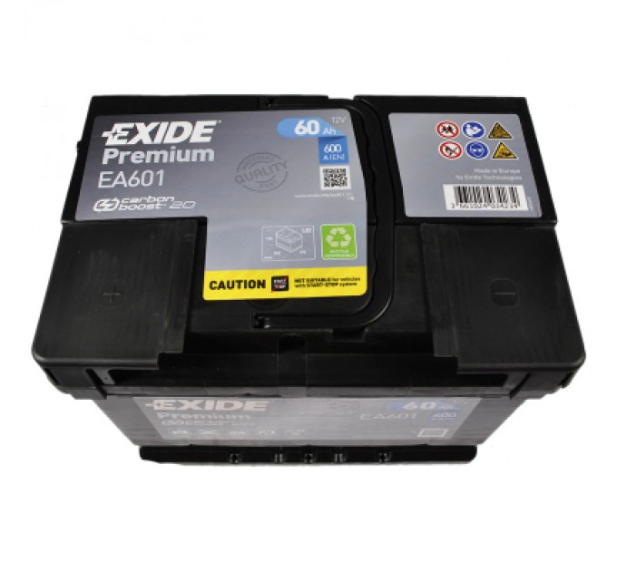 EXIDE Акумулятор автомобільний EXIDE PREMIUM 60A (EA601)