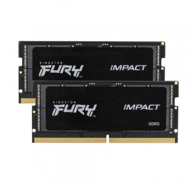 Kingston Fury (ex.HyperX) Модуль пам'яті для ноутбука SoDIMM DDR5 32GB (2x16GB) 5600 MHz Impact Black Kingston Fury (ex.HyperX) (KF556S40IBK2-32)