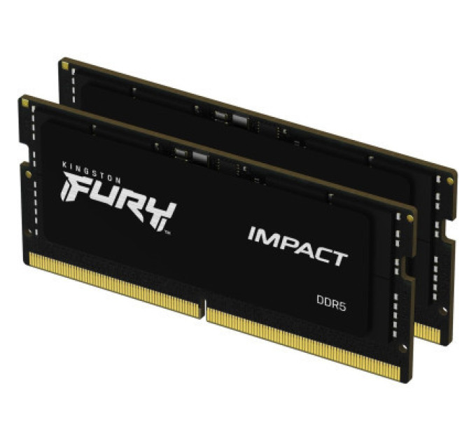 Kingston Fury (ex.HyperX) Модуль пам'яті для ноутбука SoDIMM DDR5 32GB (2x16GB) 5600 MHz Impact Black Kingston Fury (ex.HyperX) (KF556S40IBK2-32)