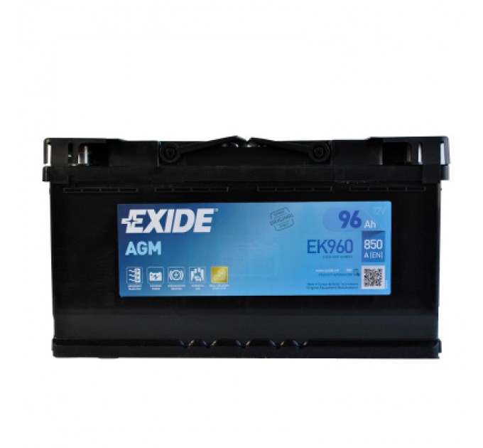 EXIDE Акумулятор автомобільний EXIDE START-STOP AGM 96Ah Ев (-/+) (EK960)