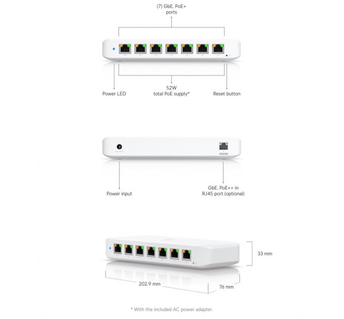 Ubiquiti Мережевий комутатор Ethernet USW-ULTRA-60W UBIQUITI