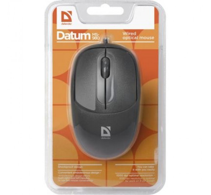 Мишка Defender Datum MS-980 Black (52980)
