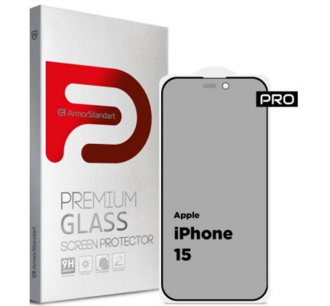 Armorstandart Скло захисне Armorstandart Pro Anti-spy Matte Apple iPhone 15 Black (ARM73171)