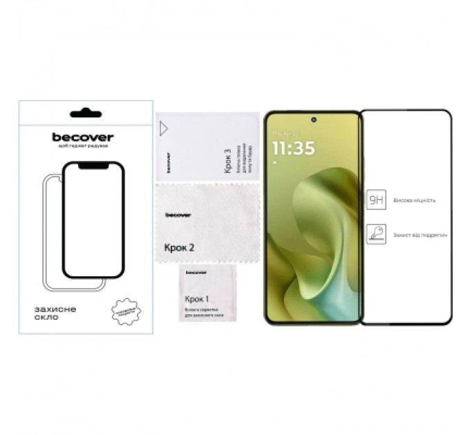 BeCover Скло захисне BeCover Motorola Moto G86 Black (713727)