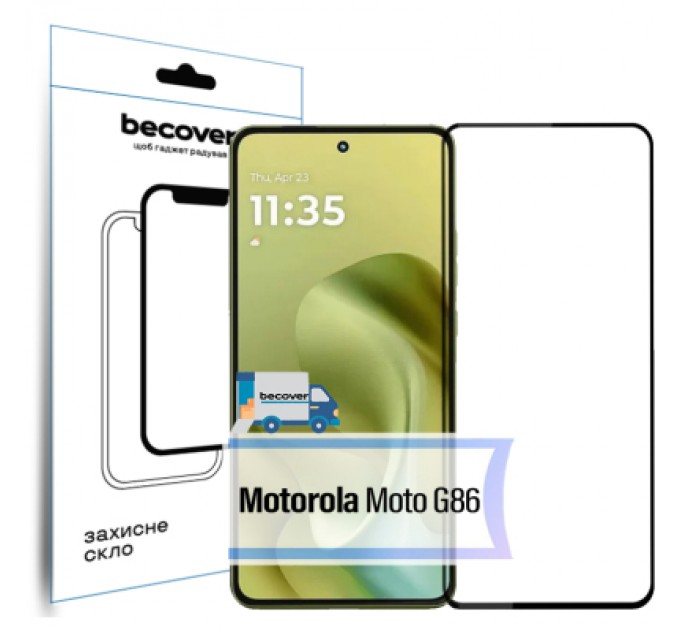 BeCover Скло захисне BeCover Motorola Moto G86 Black (713727)