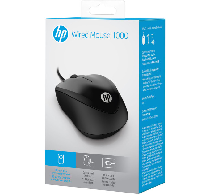 HP Мишка HP 1000 Black (4QM14AA)