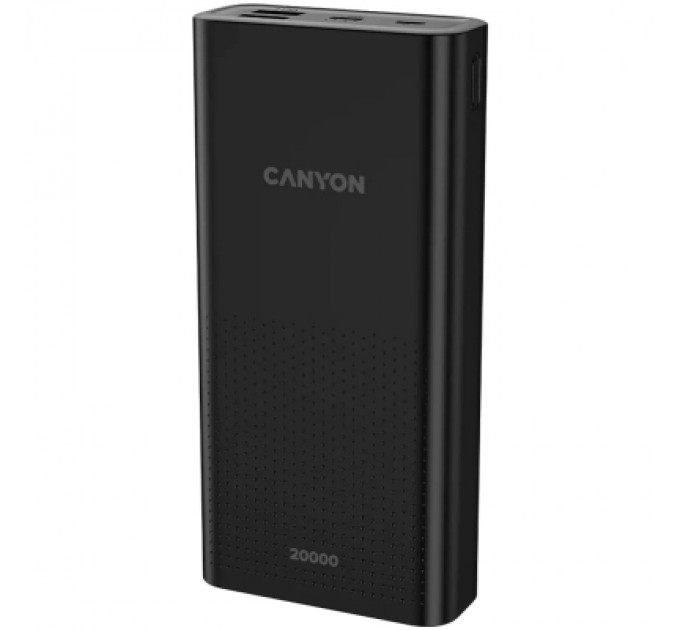 Canyon Батарея універсальна Canyon 20000mAh, Input 5V/2A, Output 5V/2.1A(Max), Black (CNE-CPB2001B)