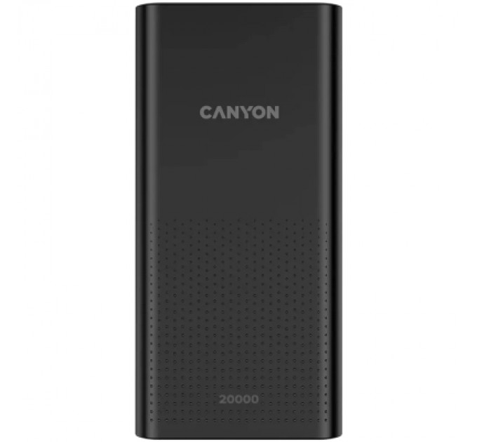 Canyon Батарея універсальна Canyon 20000mAh, Input 5V/2A, Output 5V/2.1A(Max), Black (CNE-CPB2001B)
