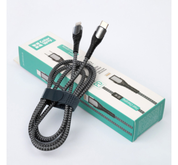 ColorWay Дата кабель USB-C to Lightning 1.0m ColorWay (CW-CBPDCL033-GR)