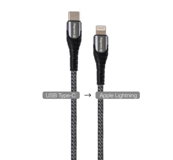 ColorWay Дата кабель USB-C to Lightning 1.0m ColorWay (CW-CBPDCL033-GR)