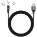 ColorWay Дата кабель USB 2.0 AM to Lightning + Micro 5P + Type-C 1.0m Magnetic ColorWay (CW-CBUU038-BK)