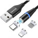 ColorWay Дата кабель USB 2.0 AM to Lightning + Micro 5P + Type-C 1.0m Magnetic ColorWay (CW-CBUU038-BK)
