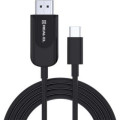 REAL-EL Дата кабель USB 2.0 AM to Type-C 1.0m Leather Premium black-silver REAL-EL (EL123500049)