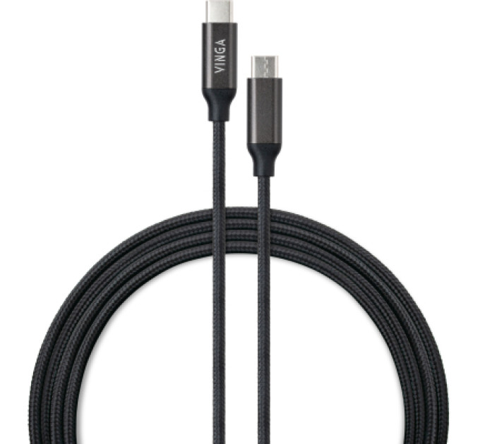 Vinga Дата кабель USB-C to USB-C 1.0m 100W E-Mark Chip Nylon Vinga (VCPCTC100BK)
