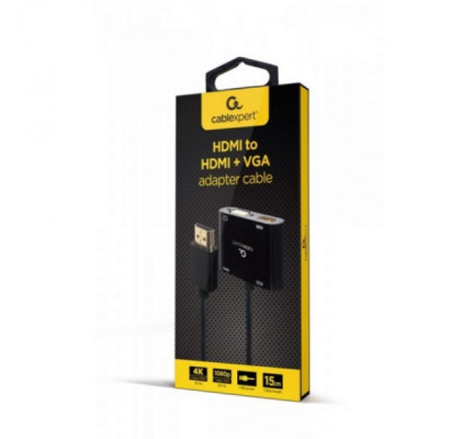 Cablexpert Перехідник Cablexpert HDMI to HDMI/VGA+audio 3.5mm (A-HDMIM-HDMIFVGAF-01)