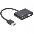 Cablexpert Перехідник Cablexpert HDMI to HDMI/VGA+audio 3.5mm (A-HDMIM-HDMIFVGAF-01)