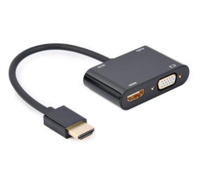 Cablexpert Перехідник Cablexpert HDMI to HDMI/VGA+audio 3.5mm (A-HDMIM-HDMIFVGAF-01)
