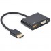 Cablexpert Перехідник Cablexpert HDMI to HDMI/VGA+audio 3.5mm (A-HDMIM-HDMIFVGAF-01)