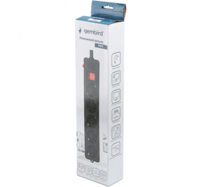 Gembird Мережевий фільтр живлення Gembird SPG5-G-10B-PRO