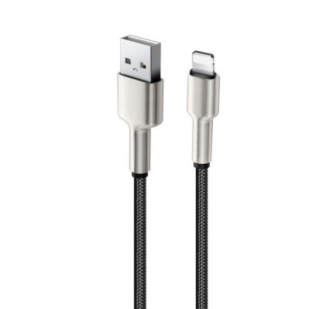 ColorWay Дата кабель USB 2.0 AM to Lightning 1.0m head metal black ColorWay (CW-CBUL046-BK)