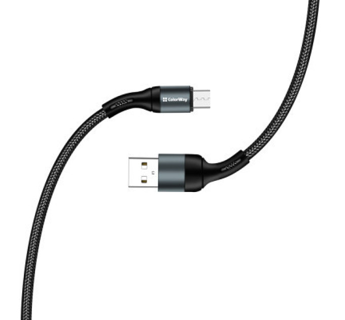 ColorWay Дата кабель USB 2.0 AM to Micro 5P 1.0m nylon black ColorWay (CW-CBUM045-BK)