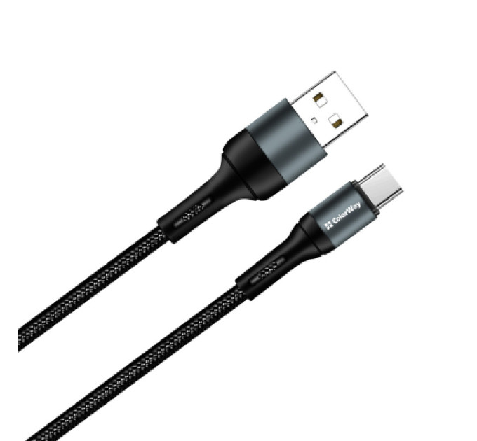ColorWay Дата кабель USB 2.0 AM to Type-C 1.0m nylon black ColorWay (CW-CBUC045-BK)