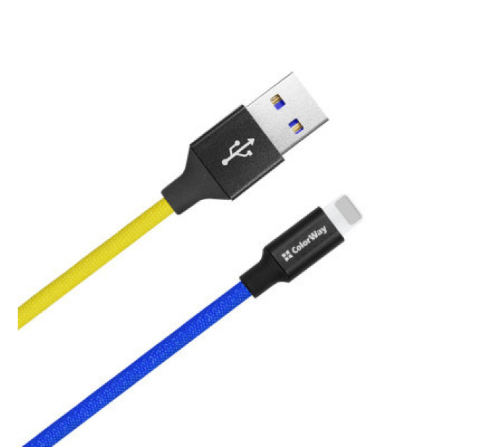 ColorWay Дата кабель USB 2.0 AM to Lightning 1.0m National ColorWay (CW-CBUL052-BLY)