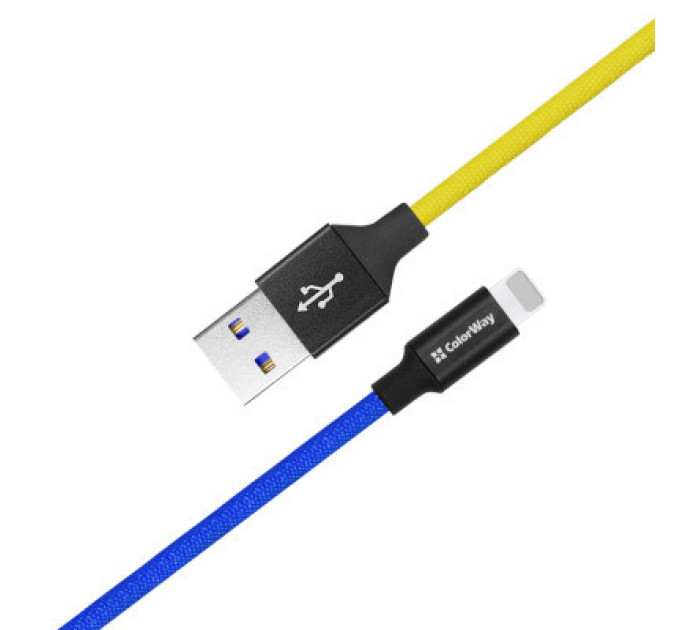 ColorWay Дата кабель USB 2.0 AM to Lightning 1.0m National ColorWay (CW-CBUL052-BLY)