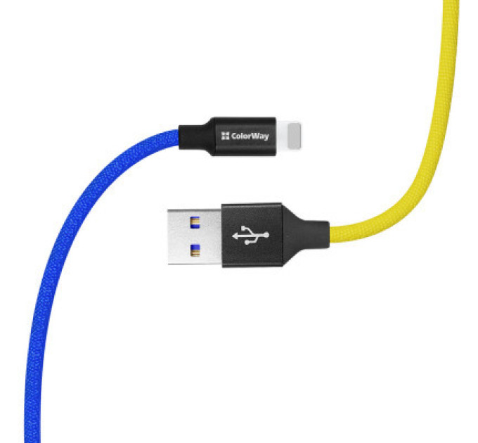 ColorWay Дата кабель USB 2.0 AM to Lightning 1.0m National ColorWay (CW-CBUL052-BLY)