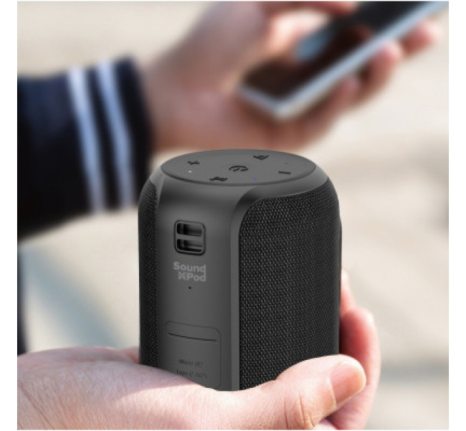 2E Акустична система 2E SoundXPod TWS MP3 Wireless Waterproof Black (2E-BSSXPWBK)