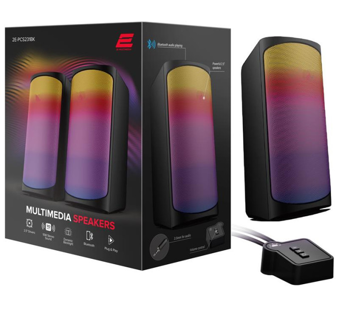 2E Акустична система 2E PCS231 RGB Matrix USB Black (2E-PCS231BK)