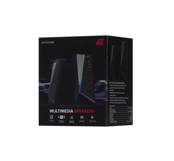 2E Акустична система 2E PCS233 RGB USB Black (2E-PCS233BK)