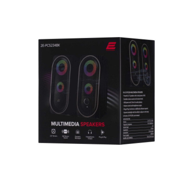 2E Акустична система 2E PCS234 RGB USB Black (2E-PCS234BK)