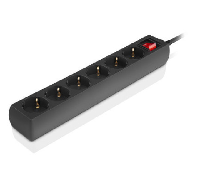 REAL-EL Мережевий фільтр живлення REAL-EL RS-6 Protect M 1.8m, black (EL122300032)