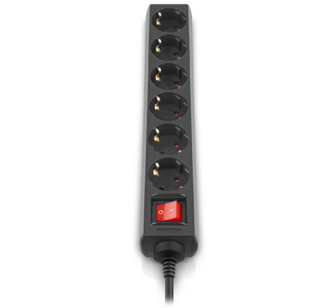 REAL-EL Мережевий фільтр живлення REAL-EL RS-6 Protect M 1.8m, black (EL122300032)