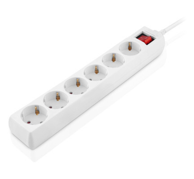 REAL-EL Мережевий фільтр живлення REAL-EL RS-6 Protect M 1.8m, white (EL122300031)