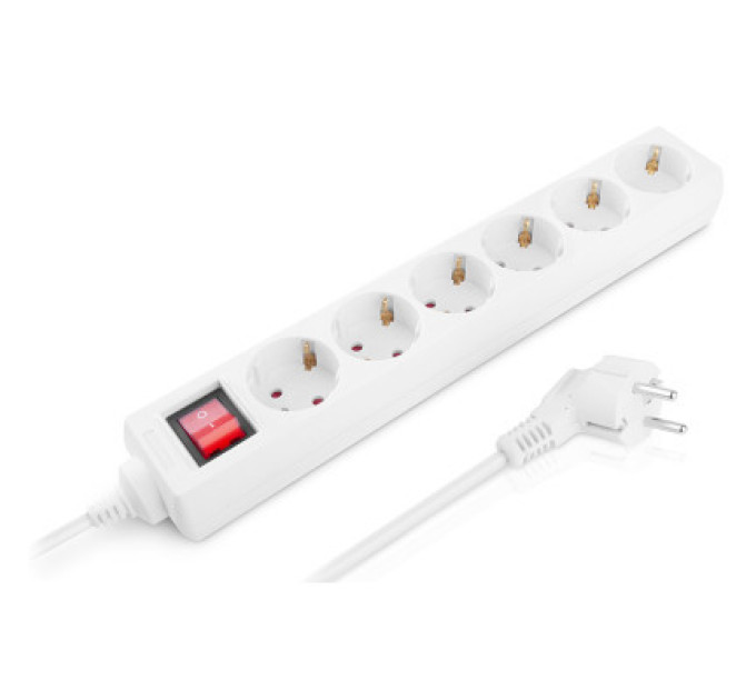 REAL-EL Мережевий фільтр живлення REAL-EL RS-6 Protect M 5m, white (EL122300035)