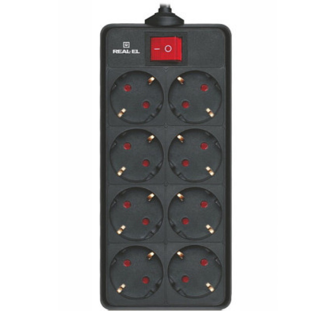 REAL-EL Мережевий фільтр живлення REAL-EL RS-8 Protect 5m, black (EL122300024)