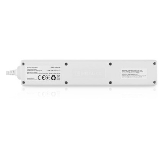 REAL-EL Мережевий фільтр живлення REAL-EL RS-Protect M 1.8m, white (EL122300025)