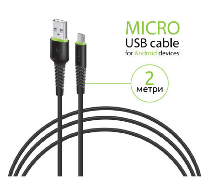 Intaleo Дата кабель USB 2.0 AM to Micro 5P 2.0m CBFLEXM2 black Intaleo (1283126521430)