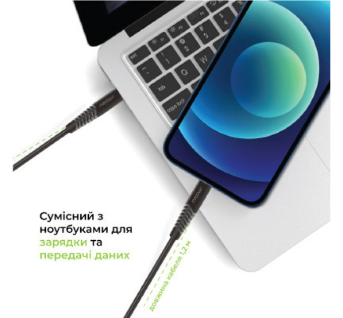 Intaleo Дата кабель USB-C to Lightning 1.2m CBFLEXTL1 18W black Intaleo (1283126542459)